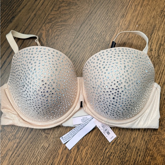 VICTORIA’S SECRET Rhinestone Sparkly Dream Angels Lined Demi Size 34DD Brand New - Picture 9 of 11
